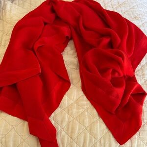 Neiman Marcus Red Wool & Silk Scarf